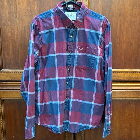 Hollister Other - Hollister Men’s Stretch Cotton Plaid Long Sleeved Button Down Shirt Sixe XL